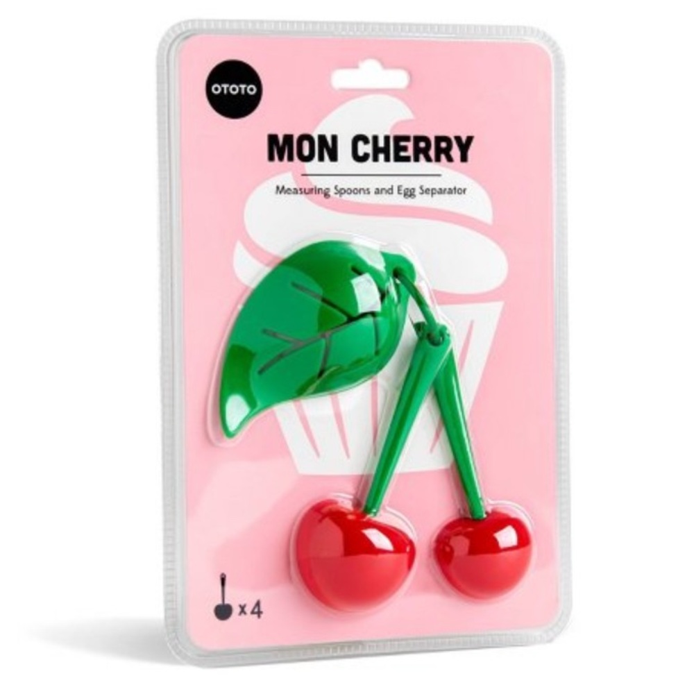 Ototo Mon Cherry Measuring Spoons & Egg Separator; 5-Piece Set